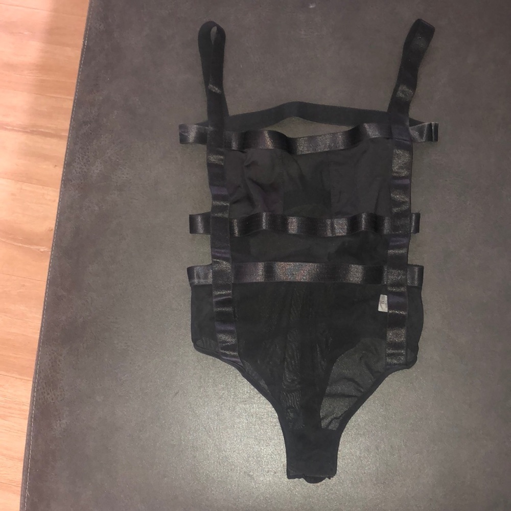 Black rave bodysuit/ lingerie bodysuit